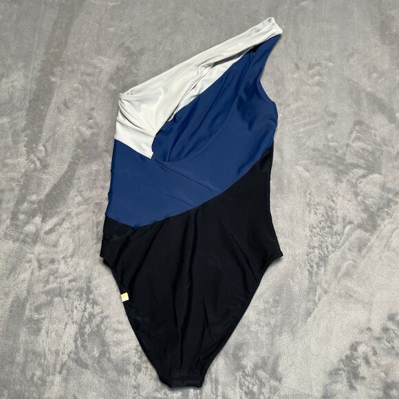 Summersalt Sidestroke One Piece Swimsuit Womens 4 Blue Colorblock Compression - Picture 2 of 10
